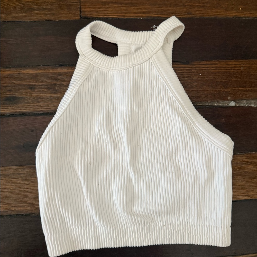 Aerie Cream Ribbed Tank Top